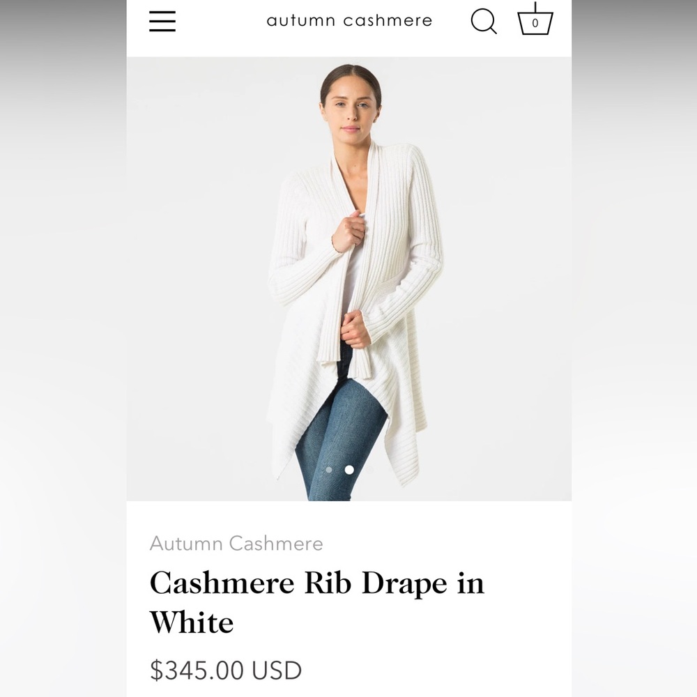 Autumn Cashmere Ribbed Draper Lavender cardigan